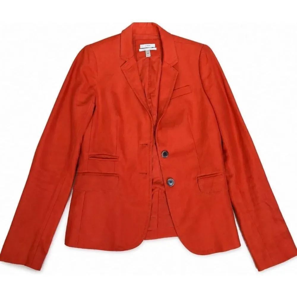 J.crew womens size 4T school boy blazer 100% linen red